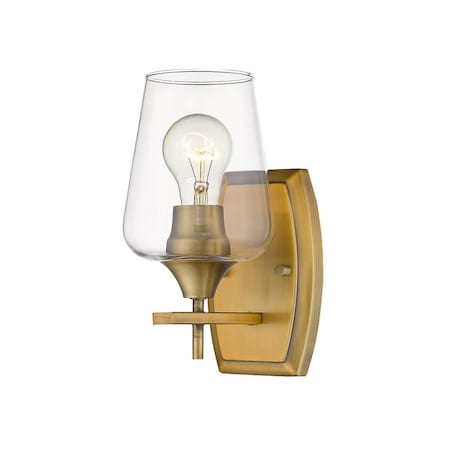 Z-Lite Joliet 1 Light Wall Sconce, Olde Brass & Clear 473-1S-OBR